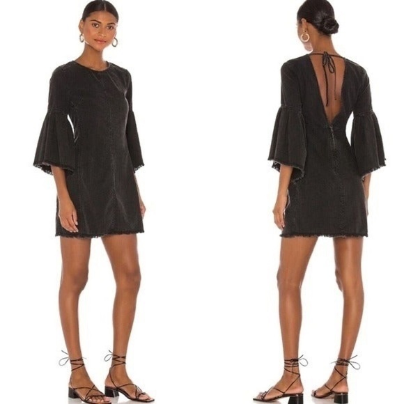 Free People Reckless Life Faded Denim Mini Dress - Picture 2 of 7